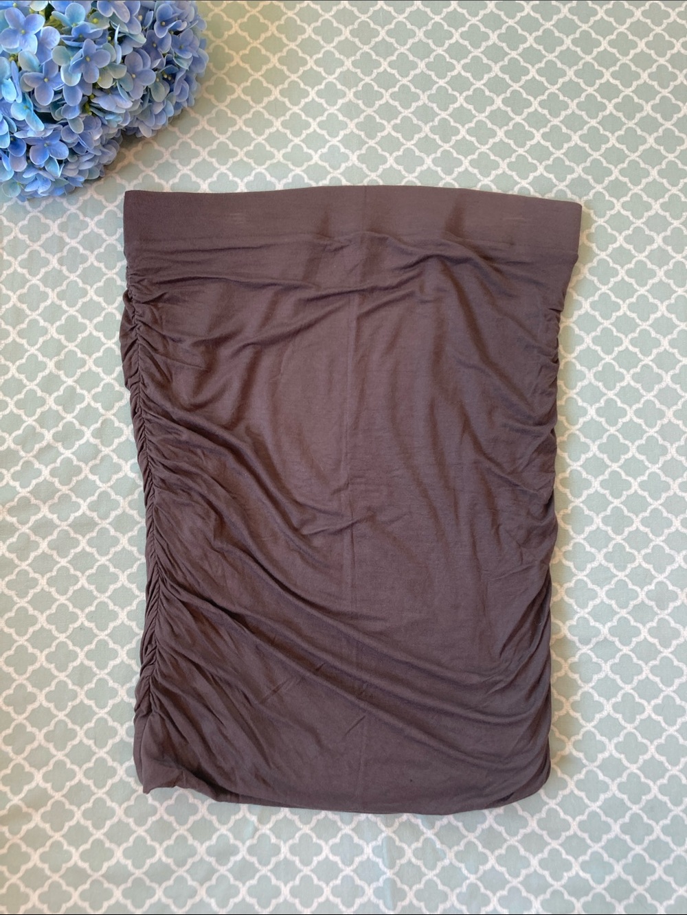INC International Concepts Brown Ruched Skirt L